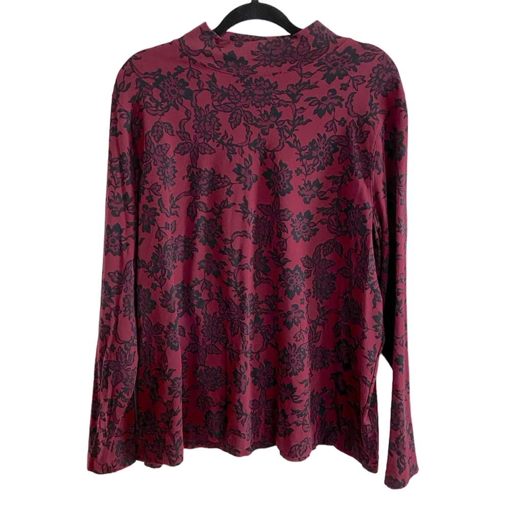 Croft & Barrow Burgundy Floral Shirt